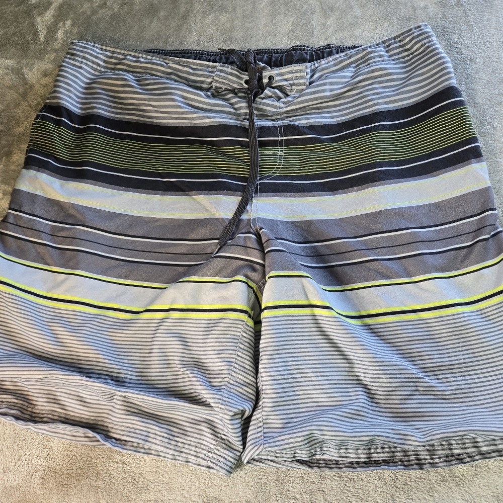 OP Gray and Green Board Shorts Swimwear Size 3XL